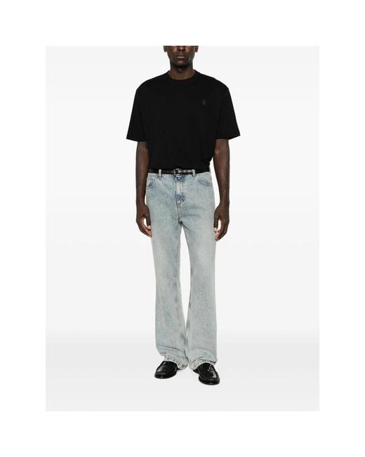 Gucci Black Crest-Embroidered T-Shirt for men