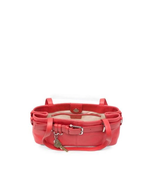 OSOI Red Mini Brocle Leather Tote Bag