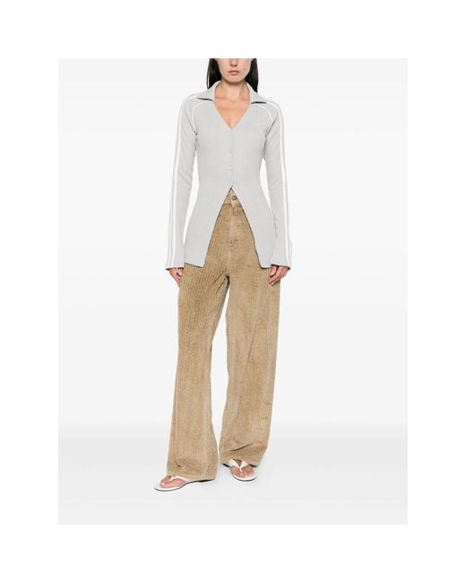 Adidas White Stripe-Detail Button-Up Shirt