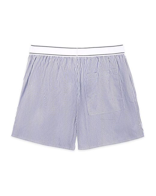 Sporty & Rich Purple Striped Mid-Rise Shorts