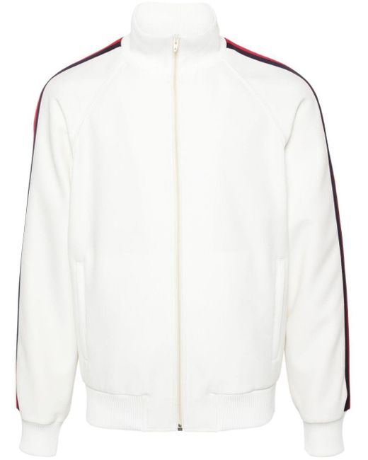 Gucci White Web Detail Zipped Jacket for men