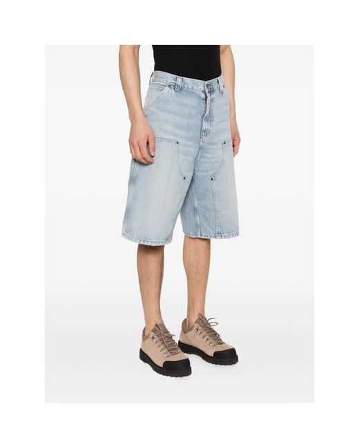 Carhartt Blue Button-Fastening Shorts for men