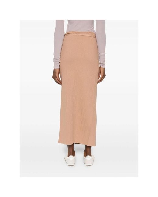 Baserange Natural Ribbed-Knit Maxi Skirt
