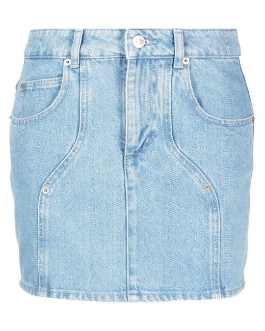 Isabel Marant Blue Mid-Rise Denim Miniskirt