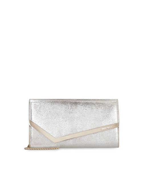 Jimmy Choo White Emmie Leather Clutch Bag