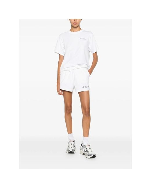 Sporty & Rich White Logo-Print Crew-Neck T-Shirt