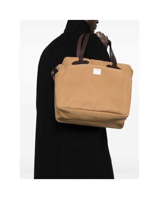 Filson Brown Rugged Twill Tote Bag for men