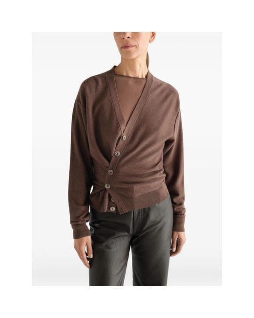 Lemaire Brown Relaxed Twisted Cardigan for men