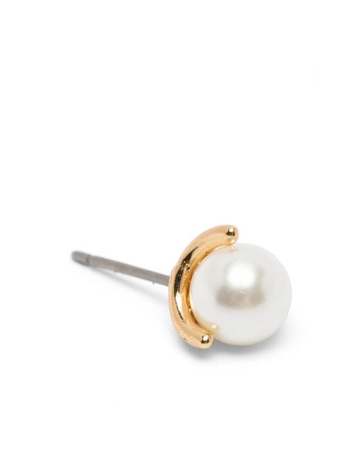Kate Spade White Pearl-Embellished Stud Earrings