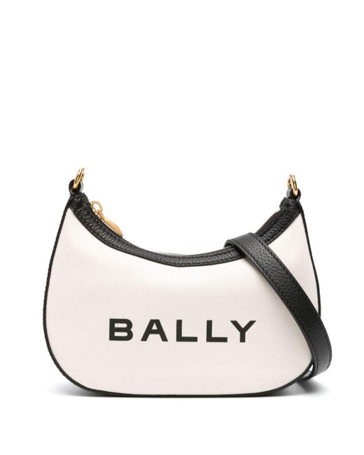 Bally Natural Logo-Print Canvas Crossbody Bag