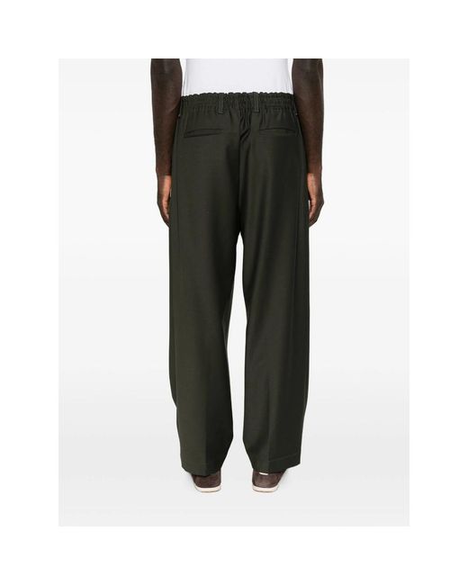 Myths Gray Pleated-Front Straight-Leg Trousers for men