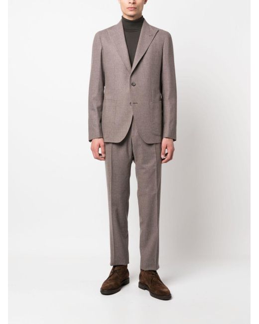Tagliatore Gray Single-Breasted Two-Piece Suit for men