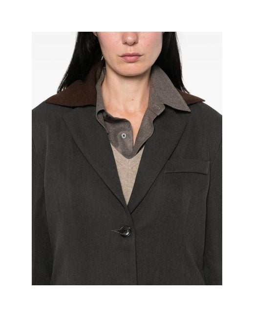 LA PISCINE Black Notched-Lapel Single-Breasted Jacket