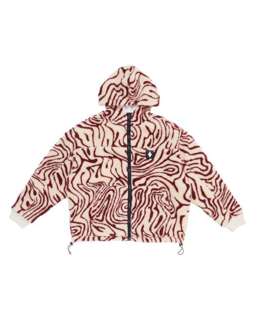 Marcelo Burlon Pink Printed Fleece Jacket for men