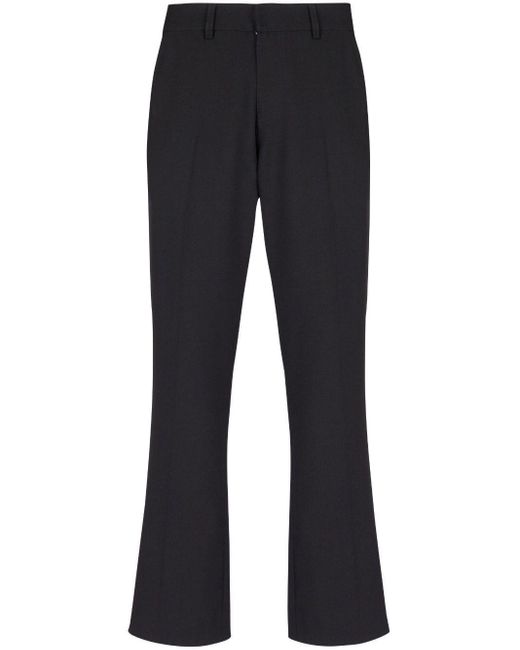 Balmain Blue Crepe-Textured Flared Cropped Trousers for men