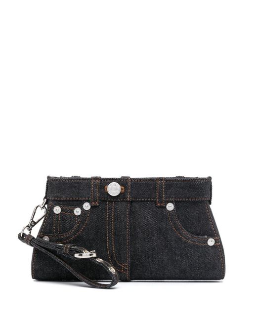 Moschino Jeans Zip-Fastening Clutch Bag in Black | Lyst UK