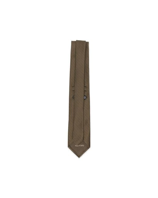 Tom Ford Green Tie Houndstooth Silk for men