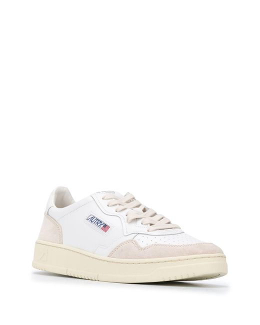 Autry White Medalist Low Sneakers In Suede And Leather for men