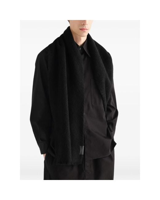 Lemaire Black Fluffy Scarf for men