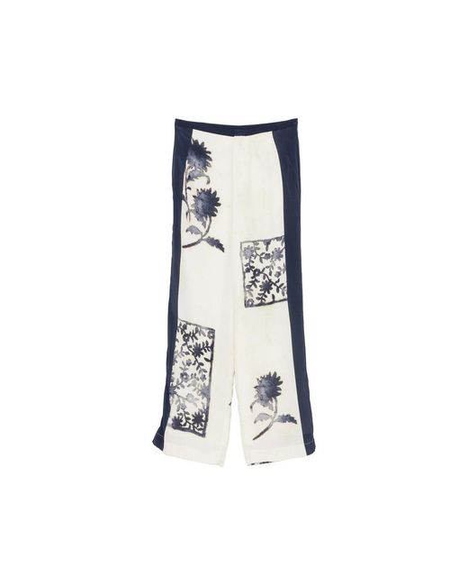 Sir Blue Floral-Print Trousers