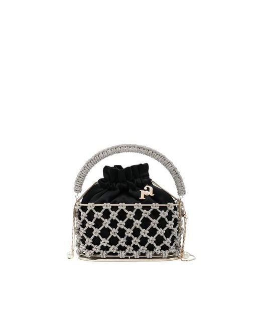Rosantica Black Holli Nodi Crystal-Embellished Bucket Bag