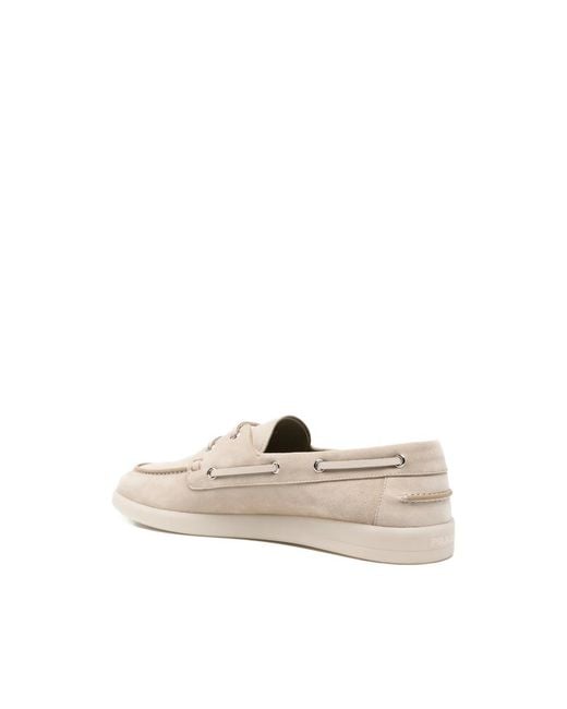 Prada Natural Neutrals Boat Shoes for men