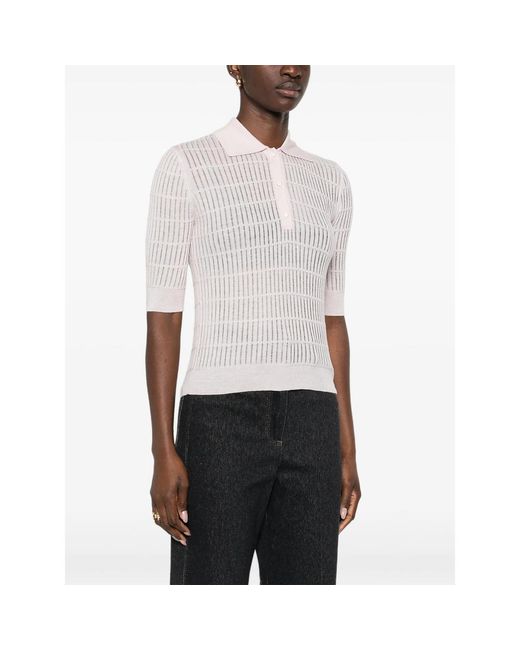 Max Mara Pink Light Ribbed Knit Sweater
