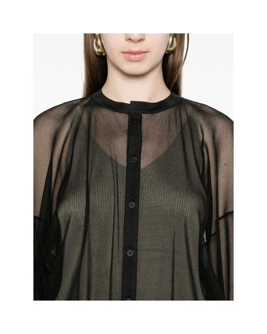 CFCL Black Cascade Lucent Buttoned Panelled Top