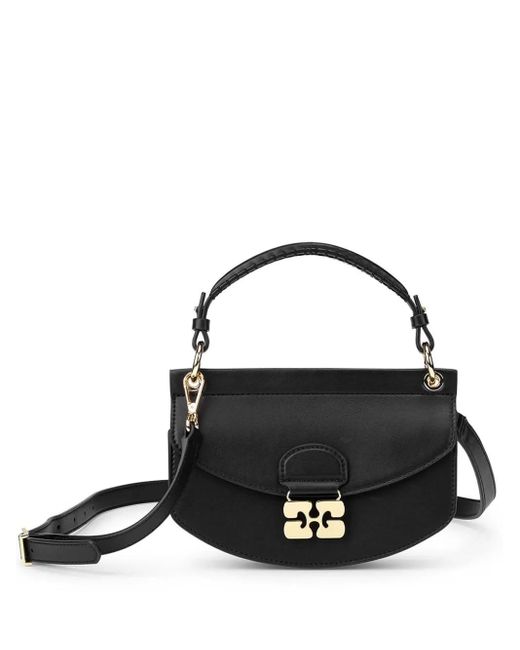 Ganni Black Mini Apo-G Tote Bag