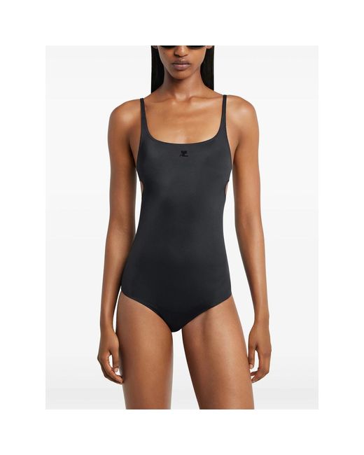 Courreges Black Cut-Out Swimsuit