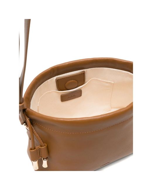 A.P.C. Brown Drawstring Bag With Adjustable Strap