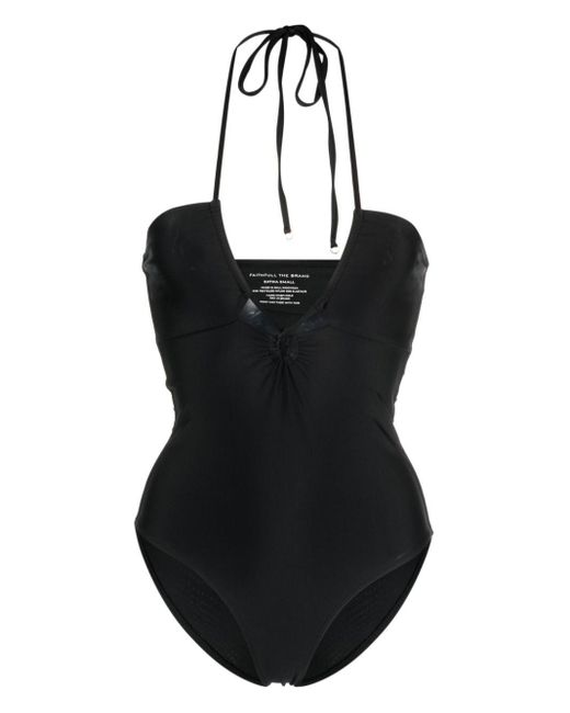 Faithfull The Brand Black Ola Halterneck Swimsuit