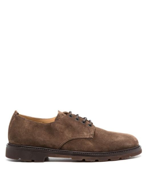 Henderson Brown Lace-Up Suede Derby Shoes for men