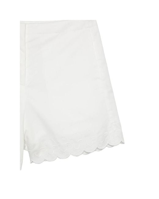 Low Classic White Embroidered Shorts