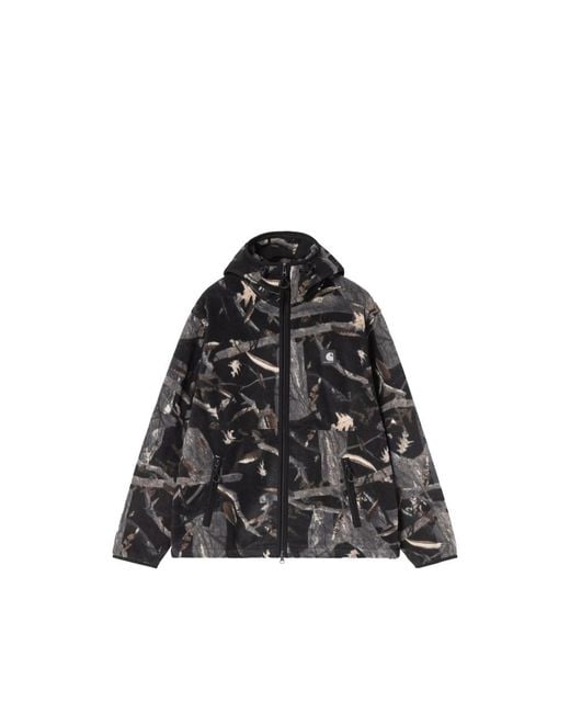 Carhartt Black Blevin Liner Camouflage-Print Hooded Jacket for men