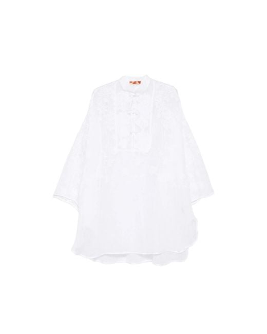 Ermanno Scervino White Dress Linen
