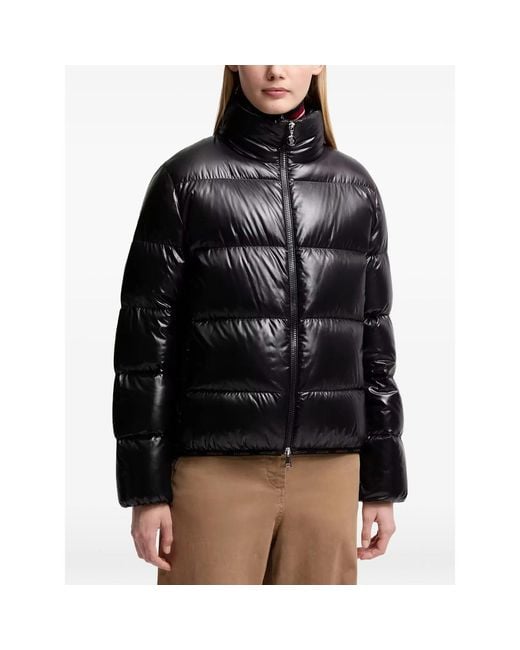 Moncler Black Abbadia Quilted Logo-Patch Jacket
