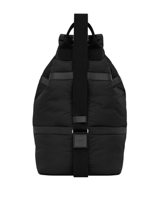 Saint Laurent Black Rive Gauche Logo-Debossed Backpack