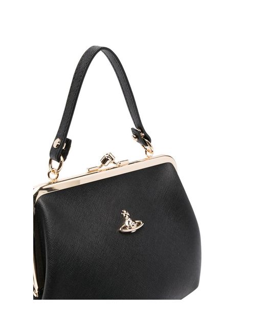 Vivienne Westwood Black Granny Frame Tote Bag