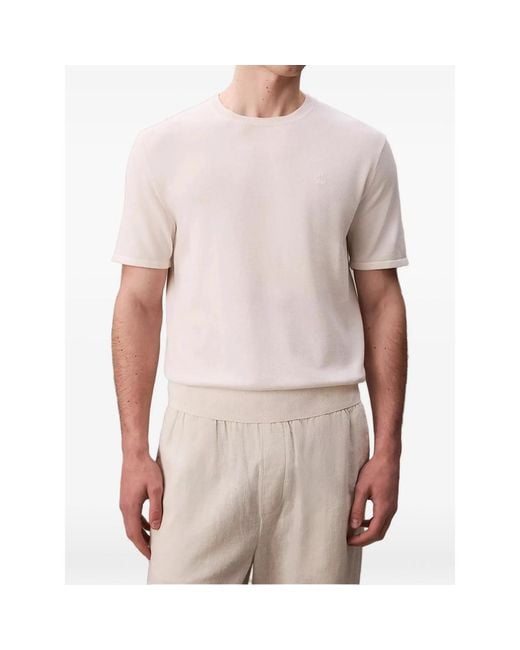 Calvin Klein Pink Pima Knitted Sweater for men