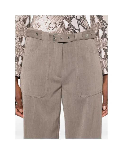 Seafarer Gray Belted Wide-Leg Trousers
