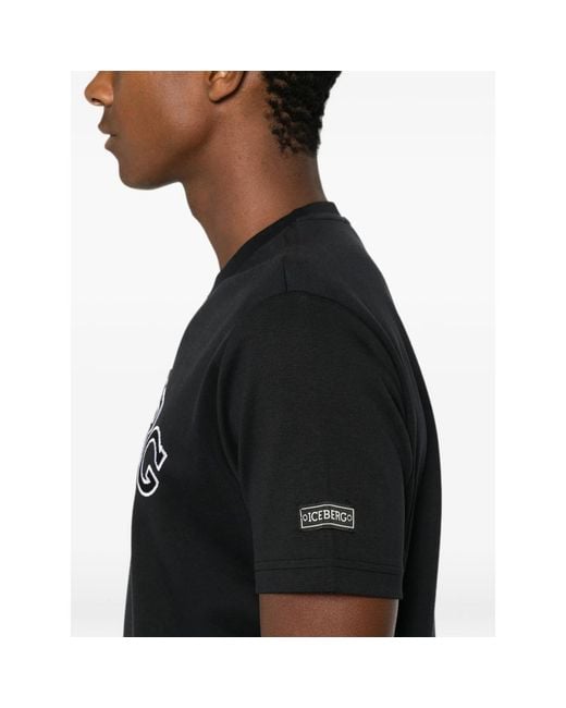 Iceberg Black T-Shirts And Vests for men