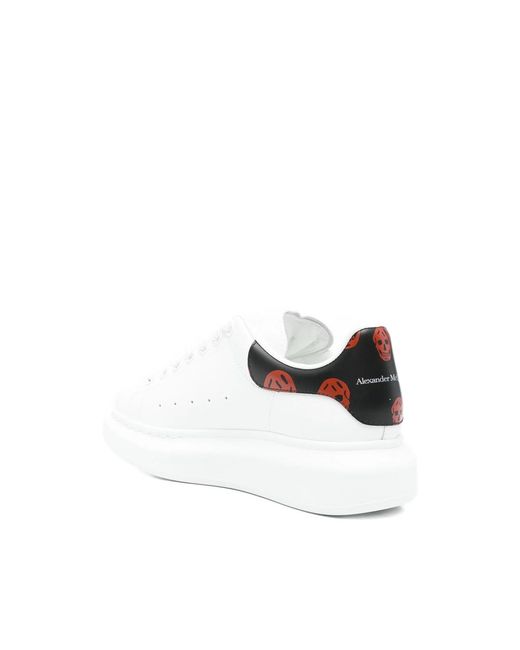 McQueen White Oversized Low-Top Skull-Details Sneakers