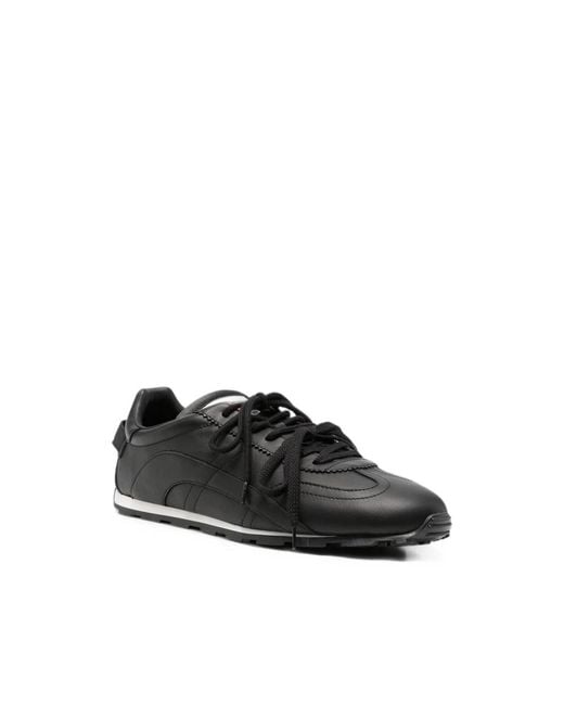 DSquared² Black Maple-Leaf Leather Sneakers for men