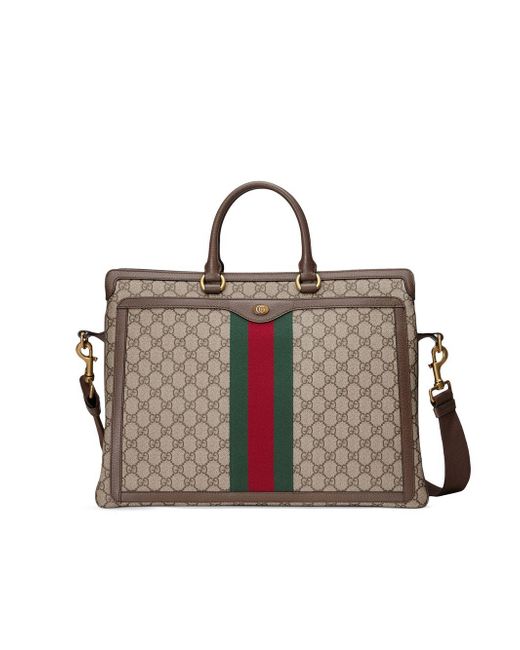 Gucci Brown Ophidia GG Briefcase for men