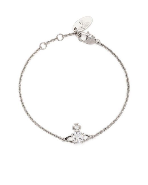 Vivienne Westwood White Orb Pendant Chain Bracelet
