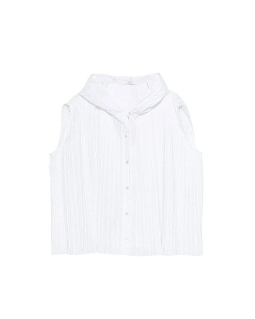 Barena White Pleated Blouse