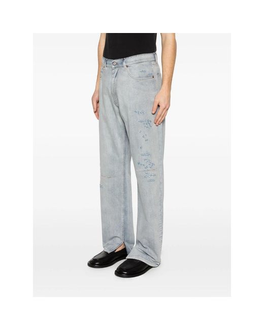 MM6 by Maison Margiela Blue Distressed Jeans for men