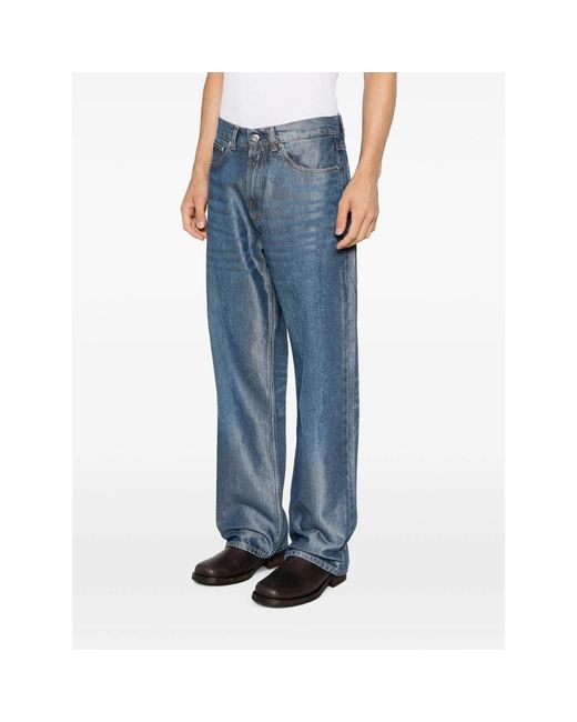 Our Legacy Blue Faded-Effect Straight-Leg Jeans for men
