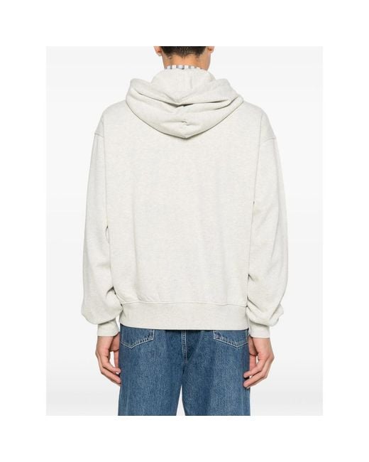 Drole de Monsieur White Logo-Detail Zip-Fastening Hoodie for men
